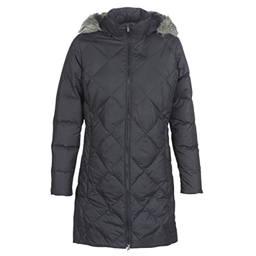 Columbia Icy Heights II, Chaqueta de plumas con capucha de longitud media, Mujer, Negro (Black), Talla L