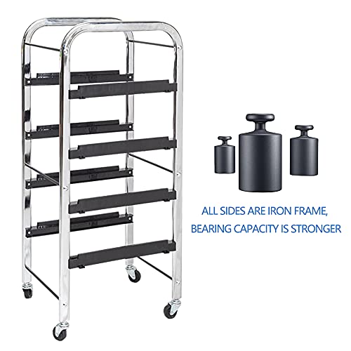 Concise Home Trolley Carro de peluquería Carro de peluquería con Ruedas Carro de peluquería, Marco de Metal Cajones de estantes rodantes Negro