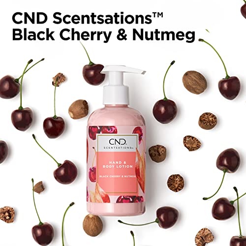Creative Nail Design Moisturizing Lotion Scentsations Negro cereza y nuez moscada - para manos y cuerpo - perfume de cerezo negro y nuez moscada 245 ml