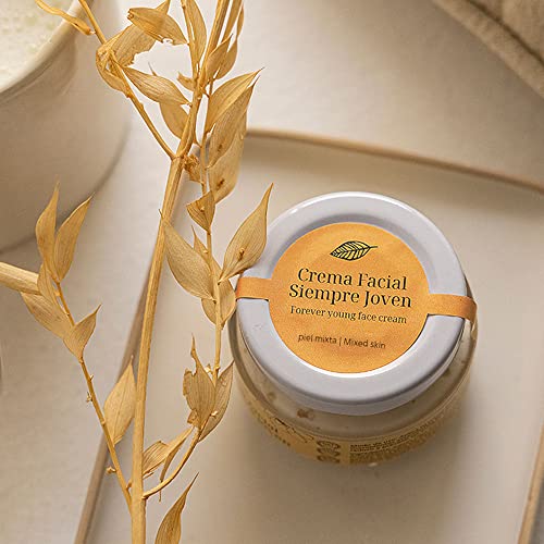 Crema Facial Maminat Siempre Joven Piel Mixta |Vegana | Hidratante | Antimanchas | Antiedad | 60 ml