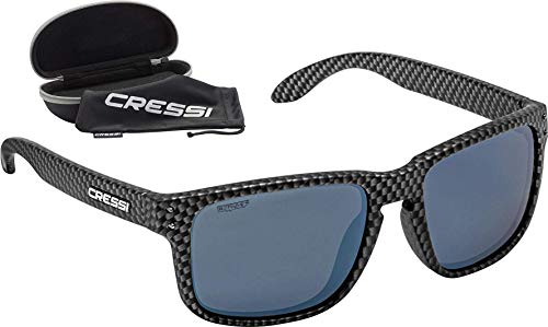 Cressi Blaze Sunglasses Gafas de Sol HTC polarizadas y repelentes al Agua, Adultos Unisex, Carbono/Espejadas Lentes, Talla única