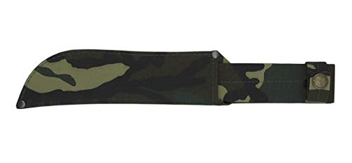 Cudeman Cuchillo 202-V Hoja de Acero MoVa 1.4116 de 21 cm y empuñadura de ABS Verde de 12 cm para Caza, Pesca, Supervivencia y bushcraft + Portabotellas Regalo