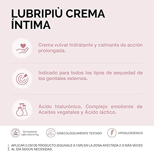 CUMLAUDE Lubripiù - Crema Íntima Vulvar, Hidratante y Calmante, 30 ml