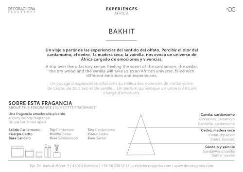 Decoragloba - Vela Aromática en Vaso de Cristal - Fragancia Bakhit - Aroma Masculino de Canela, Cardamomo, Cedro, Sándalo y Vainilla - 80 Horas de Quemado - Colección "Africa Experience" - 700gr