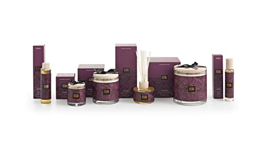 Decoragloba - Vela Aromática en Vaso de Cristal - Fragancia Dhamir - Aroma Masculino a Café, Cuero, Ámbar, Sándalo y Vainilla - 50 Horas de Quemado - Colección "Africa Experience" - 220gr