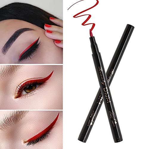 Delineador de ojos impermeable y duradero, color rojo