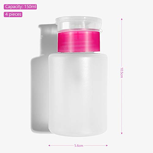 Demason 4 Pcs Dispensador para Quitaesmalte. Botella Mini de Quitaesmalte, Botella Vacía de Plástico Transparente, Dispensador de Removedor de Esmalte, de Aceites de Baja Densidad