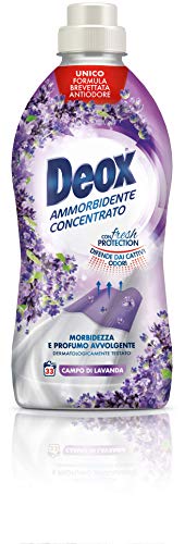 Deox Suavizante concentrado con perfume de campo de lavanda – Fórmula patentada antiolores – Eficacia activa contra los malos olores – 33 lvg x 8 envases, 5280 ml