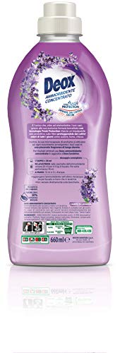 Deox Suavizante concentrado con perfume de campo de lavanda – Fórmula patentada antiolores – Eficacia activa contra los malos olores – 33 lvg x 8 envases, 5280 ml