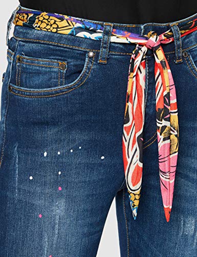 Desigual Rainbow Vaqueros Skinny, Azul (Denim Dark Blue 5008), No Aplica (Talla del Fabricante: 26) para Mujer