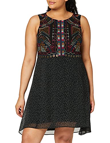 Desigual Vest_nerea Vestido Casual, Negro, S para Mujer