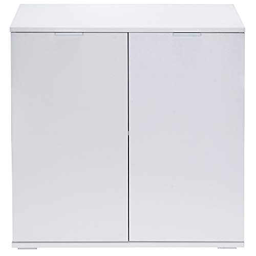 Deuba Cómoda Alba Blanco con 2 Puertas y Estante Ajustable Mueble Organizador para Oficina Dormitorio