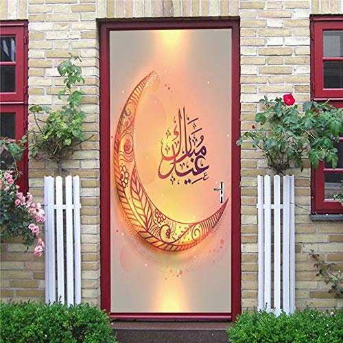 DFKJ Puente del Bósforo de Estambul 3D para Pegatinas de Puerta Creativas Personalidad decoración del hogar Pegatina decel para Dormitorio Sala de Estar A5 77x200cm
