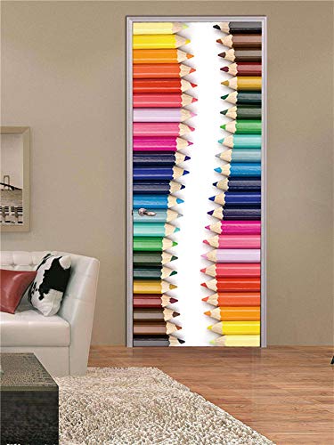 DFKJ Puente del Bósforo de Estambul 3D para Pegatinas de Puerta Creativas Personalidad decoración del hogar Pegatina decel para Dormitorio Sala de Estar A5 77x200cm
