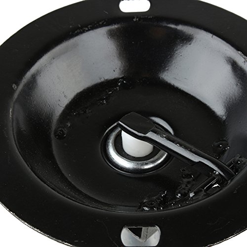 Dia - Taburete de trabajo con 5 ruedas pivotantes, gira 360º, negro, asiento de 32 cm. Altura regulable 45 ~ 55 cm para salón de peluquería, oficina, casa, metal, 1 unidad