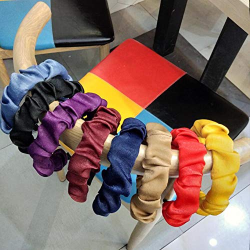Diadema de mujer Diadema plisada suave y suave Turbante informal Accesorios para el cabello con banda de pelo elástica alta Venta al por mayor-diadema morada