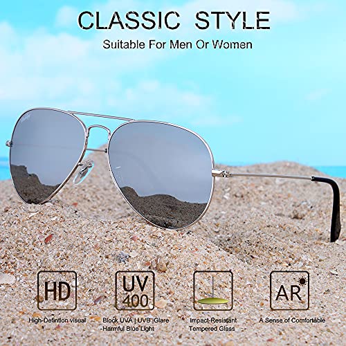 DIKLEY Gafas de sol pilot Hombres Mujer Vidrio Lentes Metal Marco Gafas de sol Hombre Unisex Protección UV400