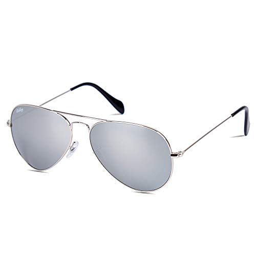 DIKLEY Gafas de sol pilot Hombres Mujer Vidrio Lentes Metal Marco Gafas de sol Hombre Unisex Protección UV400