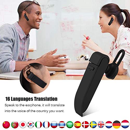 Dispositivo inteligente de traducción de idiomas, traductor electrónico, portátil, Bluetooth, traducción multilingüe, 16 idiomas Auriculares inalámbricos con traductor para aprender, viajar, ir de com