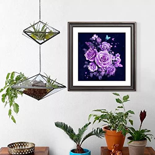 DIY 5D Kit de pintura de diamante por números, taladro completo, bordado de diamantes de imitación de punto de cruz, imágenes para manualidades, flores azules geométricas, 30 x 30 cm