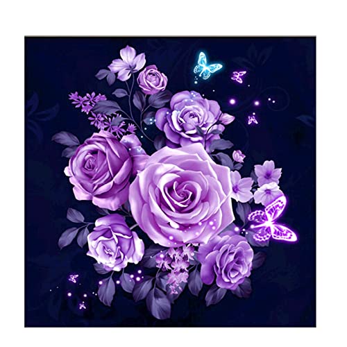DIY 5D Kit de pintura de diamante por números, taladro completo, bordado de diamantes de imitación de punto de cruz, imágenes para manualidades, flores azules geométricas, 30 x 30 cm