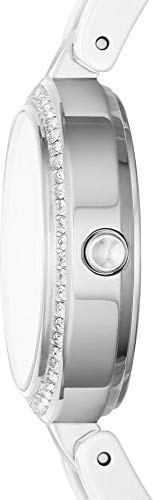 DKNY -City Link reloj analógico de cuarzo con correa de cerámica blanca para mujer NY2915