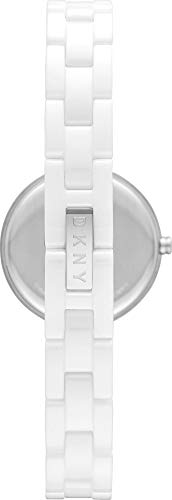 DKNY -City Link reloj analógico de cuarzo con correa de cerámica blanca para mujer NY2915