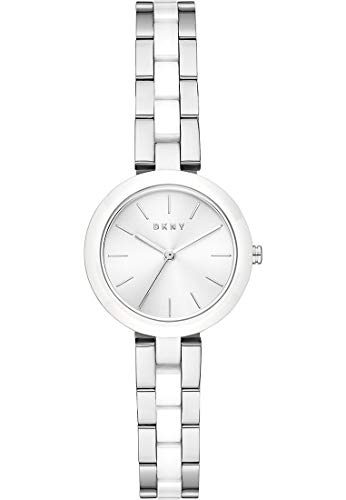DKNY - Reloj analógico City Link de Cuarzo con Correa Plateada de Acero Inoxidable para Mujer NY2910