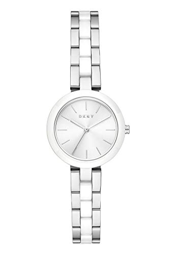 DKNY - Reloj analógico City Link de Cuarzo con Correa Plateada de Acero Inoxidable para Mujer NY2910
