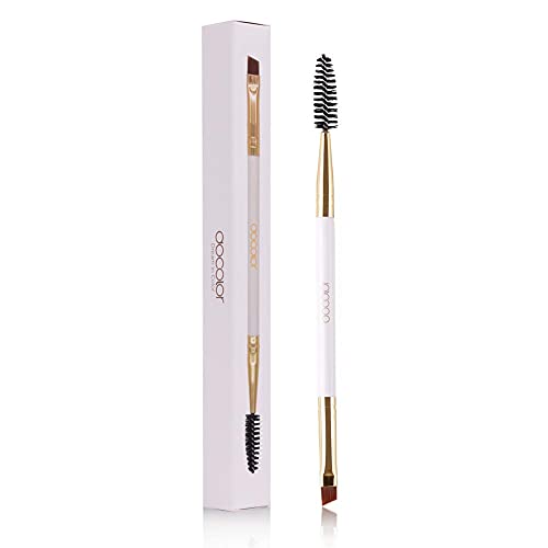 Docolor Cepillo de cejas 1Pcs Punta doble en ángulo profesional para cepillo de cejas y pestañas