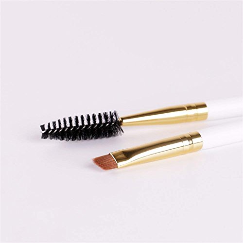 Docolor Cepillo de cejas 1Pcs Punta doble en ángulo profesional para cepillo de cejas y pestañas