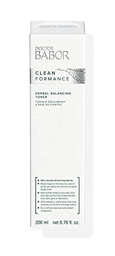 DOCTOR BABOR Cleanformance Tónico facial contra la piel grasa y brillante, Con Mastix y niacinamida, Tónico equilibrante de hierbas aromáticas, 200 ml
