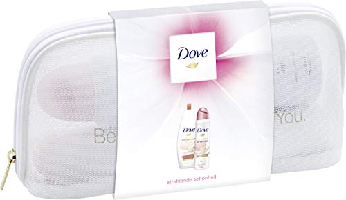 Dove Set de regalo con estuche de belleza para el cuidado del invierno (spray desodorante 150 ml + gel de ducha 250 ml + bolsa cosmética) Paquete de 1