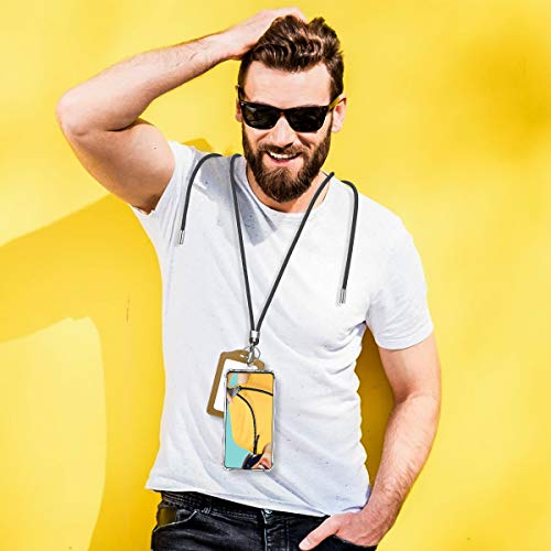 Dracool Cordon Móvil Colgante Móvil Cuello Cordon Móvil Cuello Cadena para Móvil con Cuerda Colgador Móvil Cuello Colgar Móvil Cuello Universal para iPhone/Samsung/Huawei/Xiaomi/OnePlus/LG - Negro