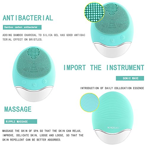 DryMartine Limpiador Facial y Masajeador,Silicona Orgánica Recargable Waterproof Masaje Facial, Anti-Aging Limpiador de Piel y Deep Exfoliator