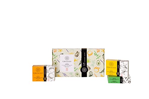 Écrin De Fleur – Set de Pastillas Refrescantes – Limón, Menta y Mandarina - Jabones Naturales, Artesanales, Veganos y Certificados Orgánicos - sin Aceite de Palma, Sulfatos ni Parabenos - 3 x 100g