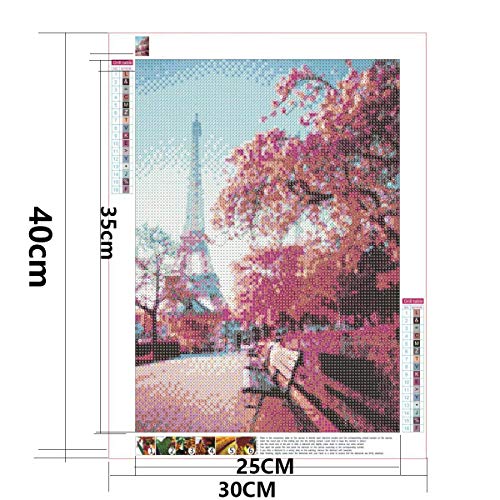 EHOFUN DIY 5D - Kit de pintura con diamantes 5D diamantes de imitación bordados, imágenes de punto de cruz, artesanía para el hogar, pinturas de diamantes, decoración (Torre Eiffel 1)