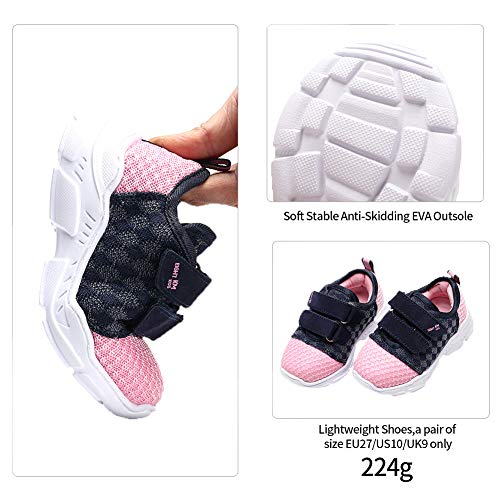 EIGHT KM Zapatos para niños pequeños/niños pequeños Zapatillas de Deporte Ligeras EKM7029 Azul Marino/Rosa Talla 32