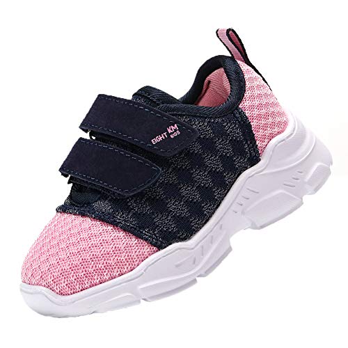 EIGHT KM Zapatos para niños pequeños/niños pequeños Zapatillas de Deporte Ligeras EKM7029 Azul Marino/Rosa Talla 32