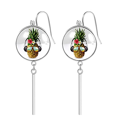 El acero inoxidable cuelga la fruta realista fresca de los pendientes de gota del gancho con las gafas de sol
