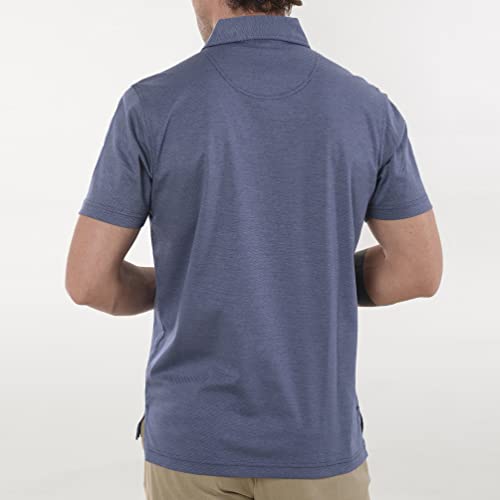 El Búho Nocturno - Polo Hombre Premium Manga Corta Punto Tapeta Marino Talla 5 (XL) Dobby 100% algodón