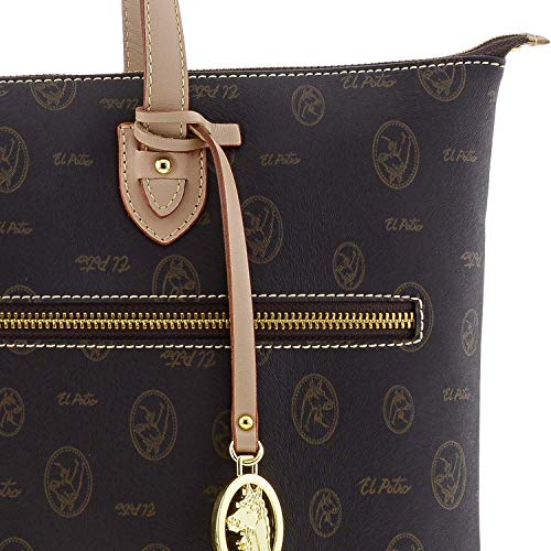 El Potro Bolso lona y piel 2257 Vintage Talla: U Color: MARRON