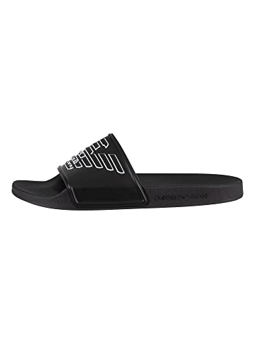 Emporio Armani de los Hombres Logo Sliders, Negro, 41 EU