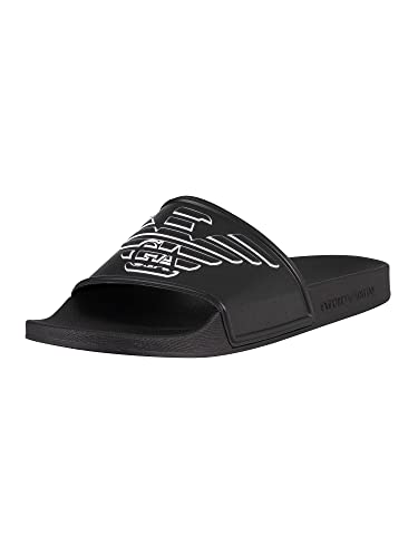 Emporio Armani de los Hombres Logo Sliders, Negro, 41 EU
