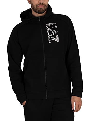 Emporio Armani EA7 de los Hombres Chándal con Logo Lateral, Negro, M