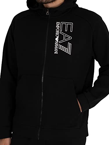 Emporio Armani EA7 de los Hombres Chándal con Logo Lateral, Negro, M