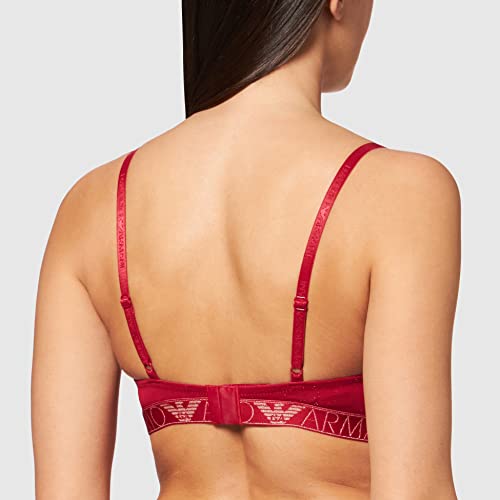 Emporio Armani Underwear Stardust Cotton Sujetador con Relleno, Mujer, Rojo (Estampado De Carmín), M