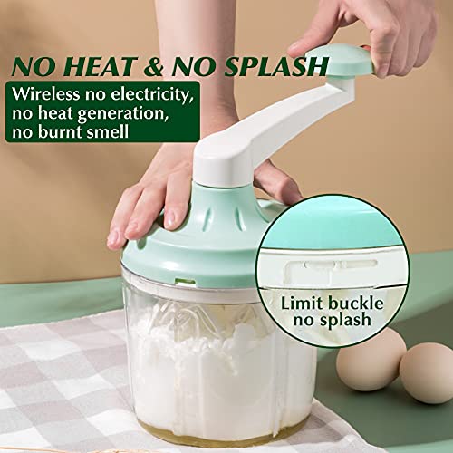 Erato Batidor de huevos de manivela, Manual Crema De Huevo Batidor De 1200ML, Batidora Manual, Varillas De Batir Para Crema