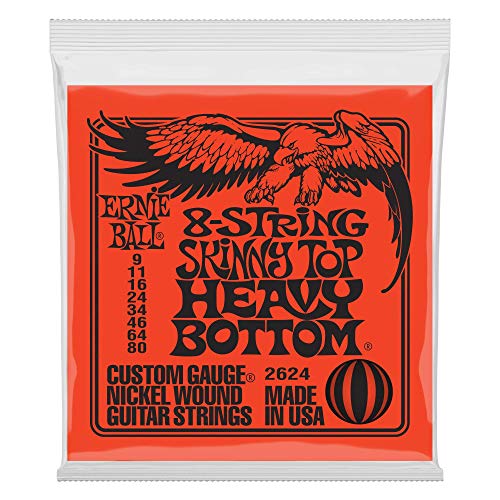 Ernie Ball Flaco superior pesado inferior Slinky 8 cuerdas cuerdas de guitarra eléctrica - 9-80 Gauge
