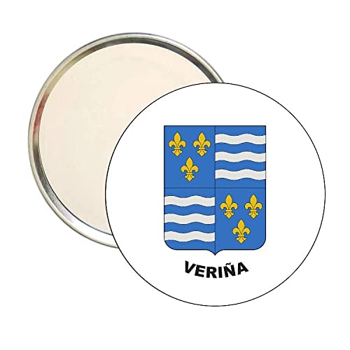 ESPEJO REDONDO ESCUDO HERALDICO APELLIDO ASTURIANO FAMILIA VERIÑA